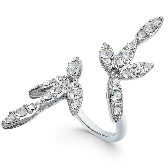 INC International Concepts Jewelry - INC Concepts Silver Tone Crystal Swirl Bypass Ring